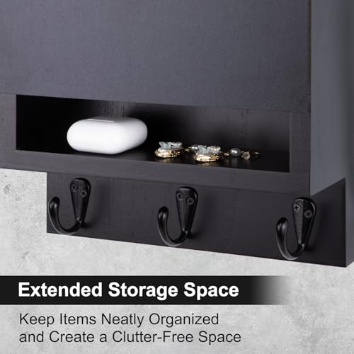 Key and Mail Holder for Wall with Chalkboard and Long Storage Box - Image 5