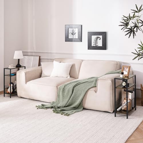 Narrow Side Table with Storage Basket Small End Table - Image 7