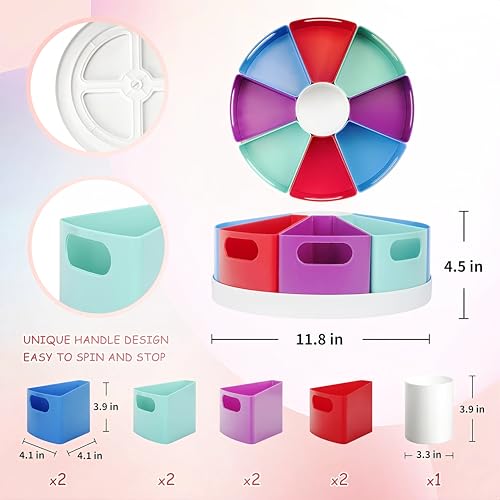 Rotating Art Supply Organizer Storage Caddy for Kids - 9 Bin - Image 5