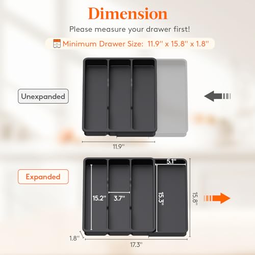 Lifewit Utensil Organizer for Kitchen Drawer, Expand | All Products - Image 4