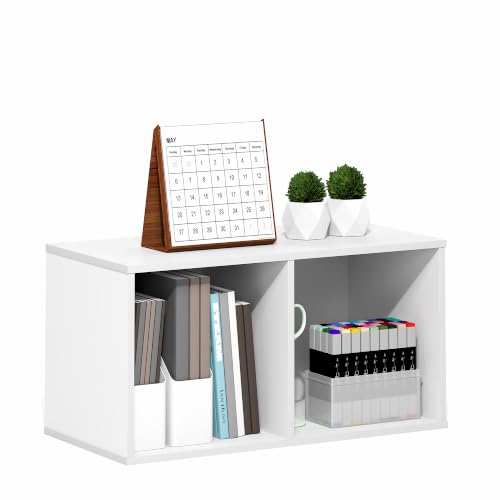 Furinno LUDER Book Shelf, 2-Cube Bookshelf, Bookcase, White - Image 5