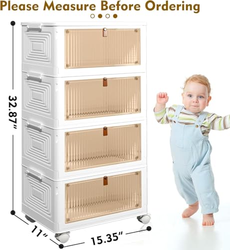 CTSNSLH 4 Tier Plastic Storage Bins with Lid 23QT - Stackable - Image 3