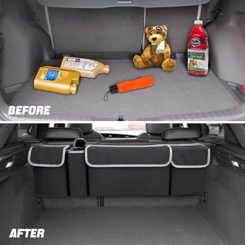 AUCELI Car Trunk Organizer, Hanging Backseat Storage Bag, Black - Image 5