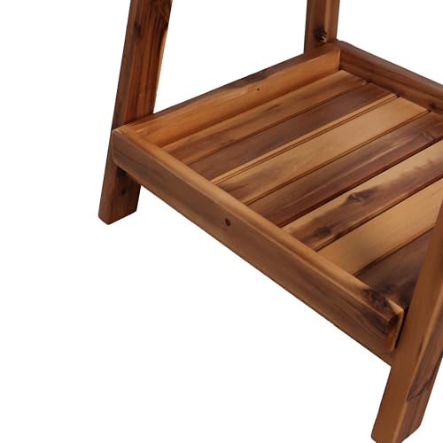 happimess Everett Ladder Shelf 4-Tier Folding Acacia Wood 48" - Image 6