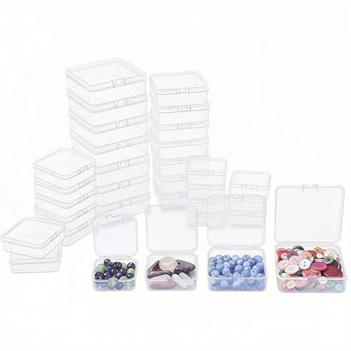 LJY 32 Clear Square Plastic Boxes, 4 Sizes for Hardware - Image 2