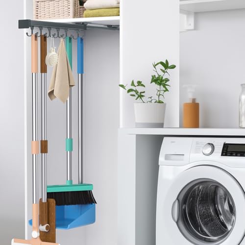 Pull Out Broom Holder, Multifunctional Slide Broom And Mop - Image 2