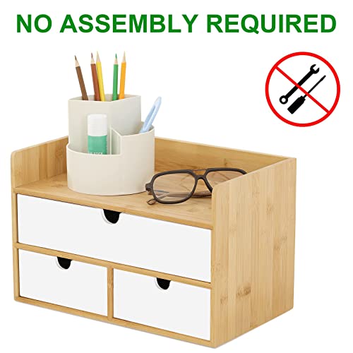 Bamboo Desk Organizer with Drawers, Desktop Storage | All Products - Image 5