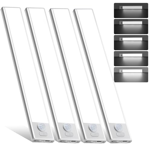 4 Pack Under Cabinet Lighting, Rechargeable Motion Sensor Light - Image 2