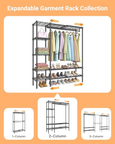 Expandable Clothes Rack with Shelves for Heavy Duty Closet - Image 6