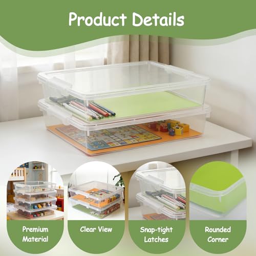 4 Pack Board Game Storage, Large Plastic Storage Bins - Image 4