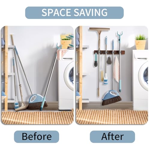 Left Pull Out Broom Holder Wall Mounted, Broom and Mop Organizer - Image 4
