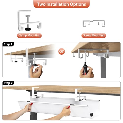 Univivi No Drill Under Desk Cable Management Tray, 36 inch - Image 7