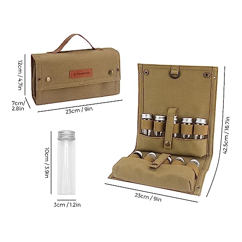 HUIOP Portable Spice Bag with 10 Spice Jars Canvas | Home Organization - Image 4