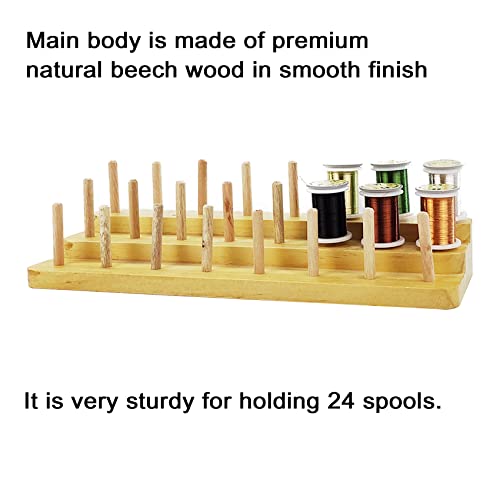 Riverruns Fly Tying Thread Spool Stand Nature Wood Spool - Image 4