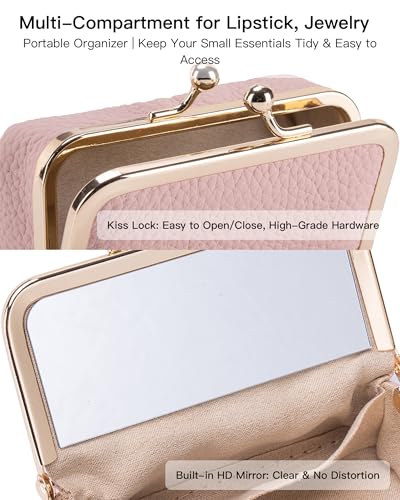 Genuine Leather Mini Travel Jewelry Box, Portable Cosmetic Mirror - Image 7