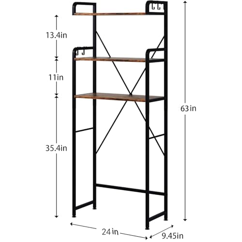 Over The Toilet Storage Rack with 3-Tier Bathroom Shelves - Image 3