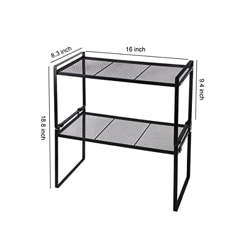 2 Pack Stackable Cabinet Shelf Organizer - Heavy-Duty Coated - Image 4