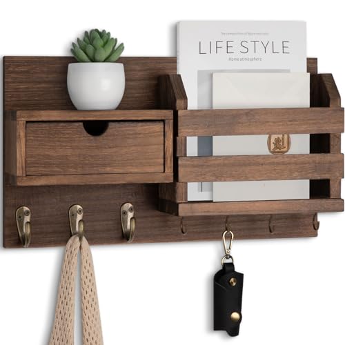 Lwenki Wall Mount Key Holder with Mail Organizer, 100% - Image 2