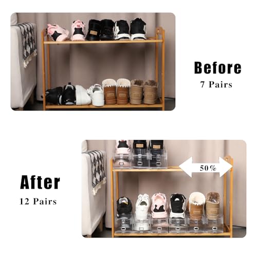 12 Pack Shoe Slots Organizer Adjustable Level Shoe Stacker Holder - Image 6
