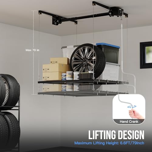 GarveeHome 4x4 ft, 350 lbs Heavy Duty Overhead Garage | Garage Storage - Image 5