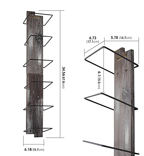 J JACKCUBE DESIGN Wall Mount Rustic Wood and Metal Towel Rack 6 - Image 7