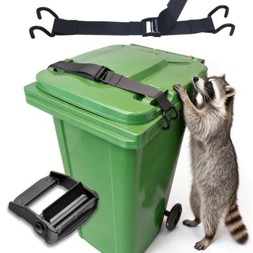 Outdoor Trash Can Lid Lock Strap Raccoons & Animals Proof Fits - Image 2