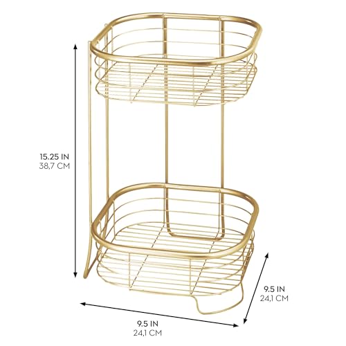 iDesign 2-Tier Square Shower Caddy Organizer, Gold - Image 3