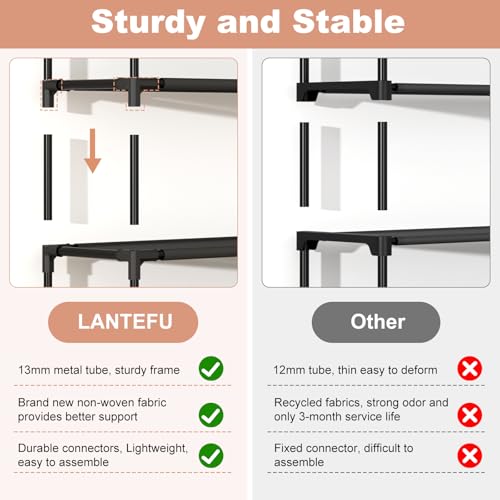 LANTEFUL 10 Tiers Tall Shoe Rack 20-25 Pairs Boots Organizer - Image 7