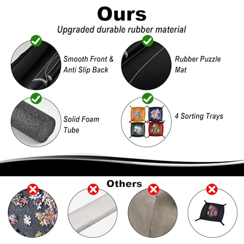 46" x 26" Rubber Jigsaw Puzzle Mat Roll Up for 1500 Pieces - Image 5