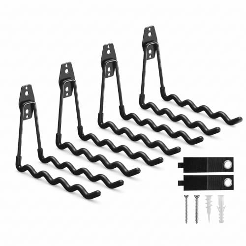 Garage Hooks, 4 Pack Wave Hooks for Hanging Heavy Duty Ladders - Image 2