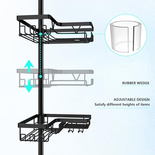 DAOYA Corner Shower Caddy Tension Pole 4 Tier Shower Caddy - Image 3