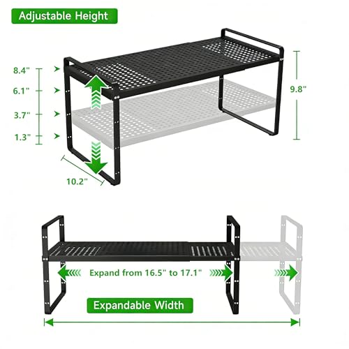 Expandable Storage Shelf, Stackable Organizer Rack - Image 4