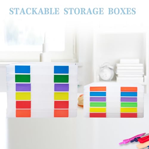 12 Pcs Clear Paper Storage Box, Multicolor, 12.4x9.84x1.18 Inches - Image 7