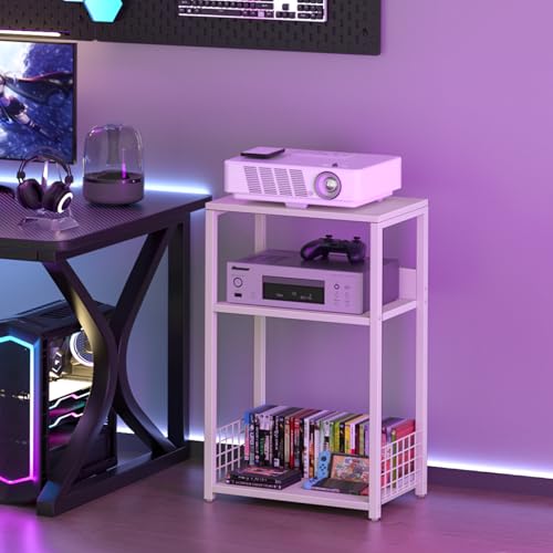 LELELINKY White Side Table,Small Printer Stand with Storage Shelf - Image 7