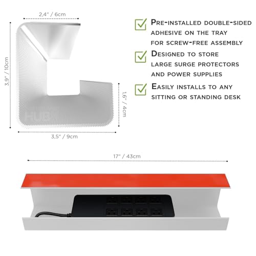 Scanfield Under Desk Cable Management Tray, No-Screw | Cable Managemen - Image 7