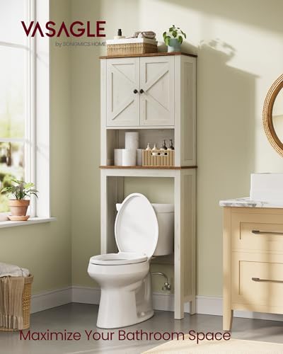 VASAGLE Over the Toilet Storage Cabinet, Doors - Image 4