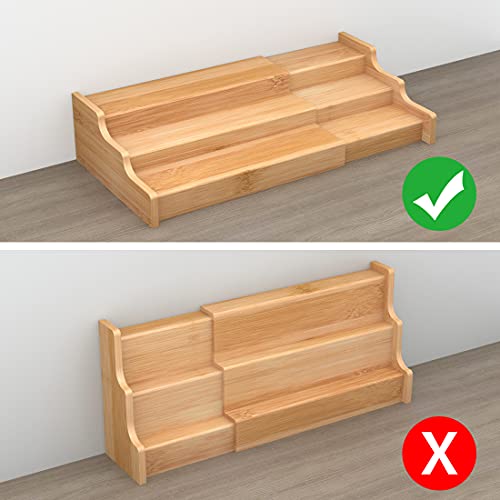 Spice Rack Kitchen Cabinet Organizer- 3 Tier Bamboo - Image 3
