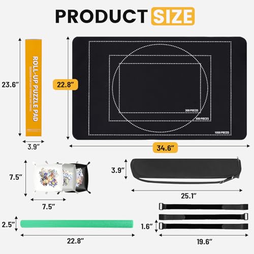 Lwoeo 1000 Pieces Puzzle Mat Roll Up, Smooth Top Pad - Image 4