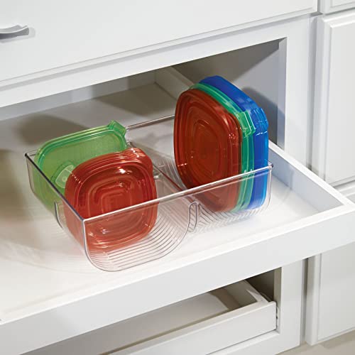 mDesign Food Storage Container Lid Holder, 3-Compartment Plastic - Image 4
