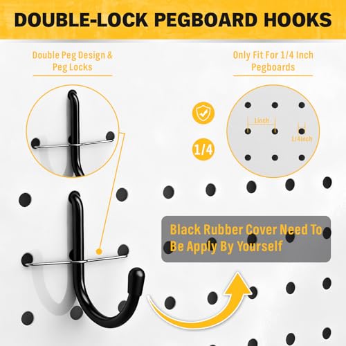 286-Piece Extra Thick Pegboard Hooks Set, 1/4" Heavy Duty - Image 7