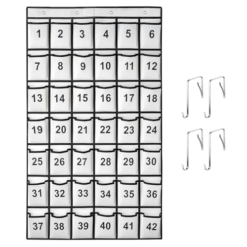 SAVERHO 42 Pockets Numbered Classroom Pocket Chart for Cell - Image 2