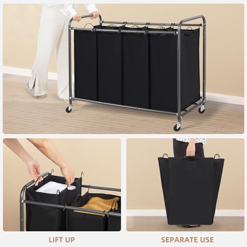 STORAGE MANIAC 3 Section Laundry Sorter, Laundry Hamper - Image 6