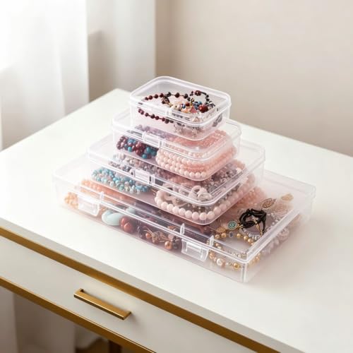 24 Pieces Mixed Sizes Rectangular Empty Mini Clear Plastic - Image 5