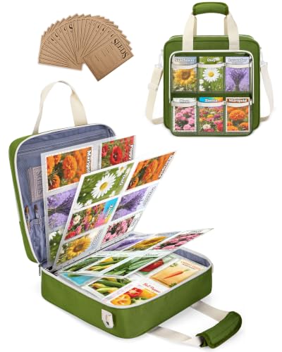 Seed Storage Organizer Binder, Seed Packet Organizer Bag, Green - Image 2