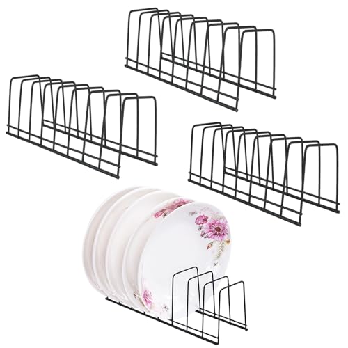 4 Pack Pot Lid Holder Kitchen Cabinet Dish Plate Rack Organizer - Image 2
