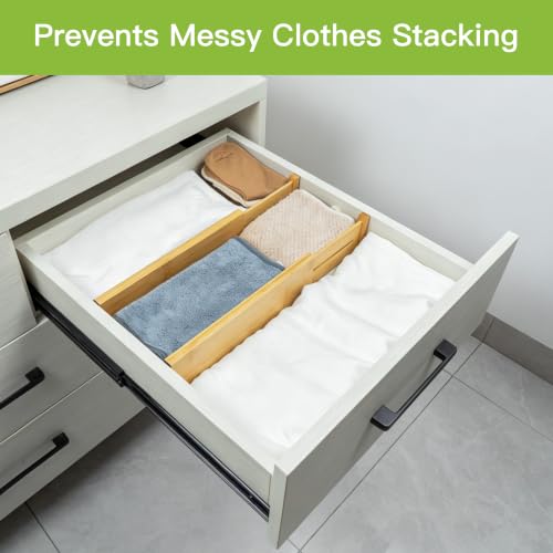 Utoplike Bamboo Dresser Drawer Dividers, Expandable Organizer - Image 8