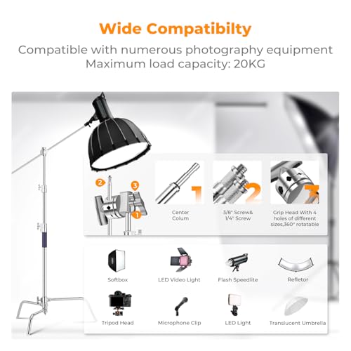 K&F CONCEPT Heavy Duty C Stand, 10.8ft - Image 7