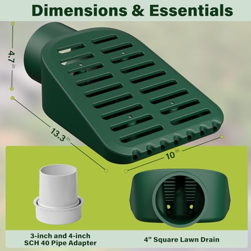 4in. Grate Yard Drain, Yard Drain Emitter for Sump Pump Discharge - Image 3