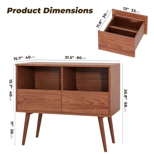 BROTTAR Mid Century Modern Record Player Stand with Vinyl - Image 3