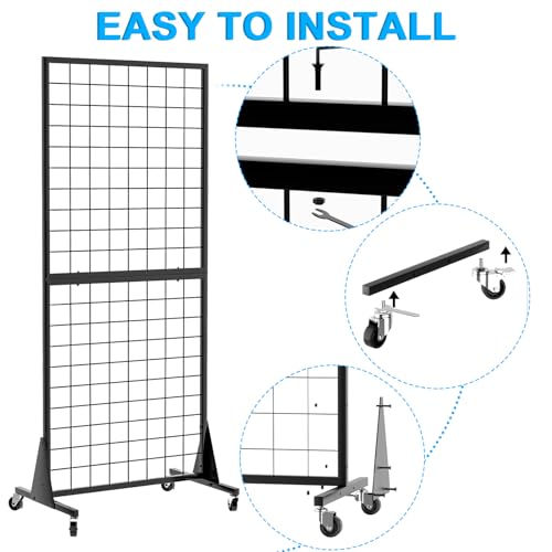 2-Pack Gridwall Panel Display Stand, 2'x5.5' Heavy Duty Floor - Image 5